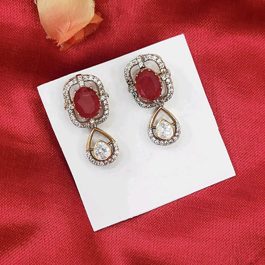 Pear Drop Pink Moissanite Earrings 